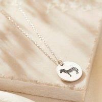 Posh Totty Designs Women's Sterling Silver Zebra Spirit Animal Necklace
