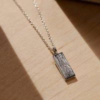 Posh Totty Designs Men's Sterling Silver Touch Wood Tag Necklace