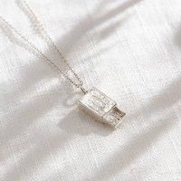 Posh Totty Designs Women's Sterling Silver Matchbox Charm Necklace