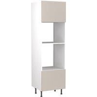 KitchenKIT Slab 60cm Oven and Microwave Unit  Gloss Light Grey