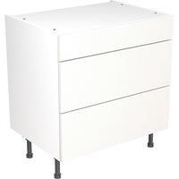 KitchenKIT Slab 80cm 3-Drawer Unit - Matt White