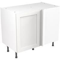 Kitchen Kit Flatpack Shaker Kitchen Cabinet Base Blind Corner Unit Ultra Matt 1000mm in White MFC