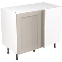 Kitchen Kit Flatpack Shaker Kitchen Cabinet Base Blind Corner Unit Ultra Matt 1000mm in Light Grey MFC