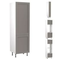 Kitchen Kit Cabinets Shaker Tall Units Matt Dust Grey Door & Soft Close Hinges