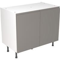 Kitchen Kit Flatpack J-Pull Kitchen Cabinet Base Unit Super Gloss 1000mm in Dust Grey MFC