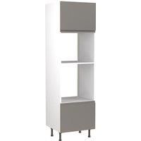 KitchenKIT J-Pull 60cm Oven and Microwave Unit - Gloss Dust Grey