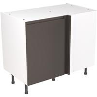 Kitchen Kit Flatpack J-Pull Kitchen Cabinet Base Blind Corner Unit Super Gloss 1000mm in Graphite MFC