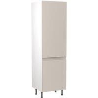 KitchenKIT J-Pull 60cm Fridge and Freezer Unit - Matt Light Grey