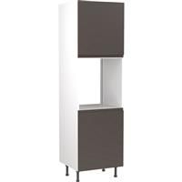 Kitchen Kit Flatpack J-Pull Kitchen Cabinet Tall Single Oven Unit Ultra Matt 600mm in Graphite MFC
