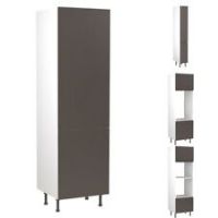 Kitchen Kit Cabinet J-Pull Tall Units Matt Graphite Handleless Door & S/C Hinges