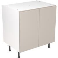 Kitchen Kit Flatpack J-Pull Kitchen Cabinet Base Unit Super Gloss 800mm in Light Grey MFC