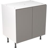 Kitchen Kit Flatpack J-Pull Kitchen Cabinet Base Unit Super Gloss 800mm in Dust Grey MFC