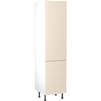 Kitchen Kit Flatpack Slab Kitchen Cabinet Tall Larder Unit Super Gloss 500mm in Cashmere MFC