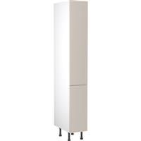 Kitchen Kit Flatpack Slab Kitchen Cabinet Tall Larder Unit Super Gloss 300mm in Light Grey MFC