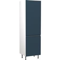 Kitchen Kit Flatpack J-Pull Kitchen Cabinet Tall Fridge & Freezer 70/30 Unit Ultra Matt 600mm in Indigo Blue MFC