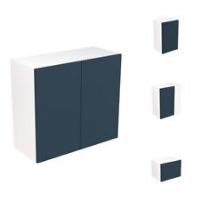 Kitchen Kit Cabinet Slab Wall Units Matt Indigo Blue Door & Soft Close Hinges