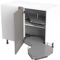 Kitchen Kit Flatpack Shaker Kitchen Cabinet Pull Out Base Blind Corner Unit Ultra Matt 1000mm Right Hand in Dust Grey MFC