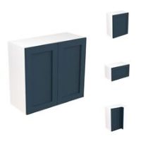 Kitchen Kit Cabinets Shaker Wall Units Matt Indigo Blue Door & Soft Close Hinges