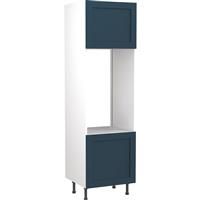 Kitchen Kit Flatpack Shaker Kitchen Cabinet Tall Double Oven Unit Ultra Matt 600mm in Indigo Blue MFC