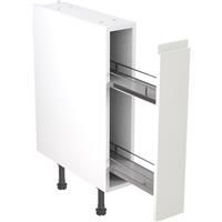 Kitchen Kit Flatpack J-Pull Kitchen Cabinet Pull Out Base Unit Super Gloss 150mm in White MFC