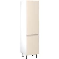 Kitchen Kit Flatpack J-Pull Kitchen Cabinet Tall Larder Unit Super Gloss 500mm in Cashmere MFC