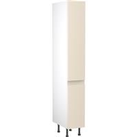 Kitchen Kit Flatpack J-Pull Kitchen Cabinet Pull Out Tall Larder Unit Super Gloss 300mm in Cashmere MFC