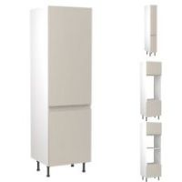 Kitchen Kit Cabinet J-Pull Tall Unit Gloss Light Grey Handleless Door Soft Close