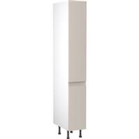 Kitchen Kit Flatpack J-Pull Kitchen Cabinet Pull Out Tall Larder Unit Super Gloss 300mm in Light Grey MFC
