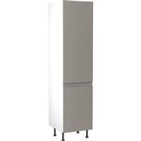 Kitchen Kit Flatpack J-Pull Kitchen Cabinet Tall Larder Unit Super Gloss 500mm in Dust Grey MFC