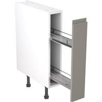 Kitchen Kit Flatpack J-Pull Kitchen Cabinet Pull Out Base Unit Super Gloss 150mm in Dust Grey MFC
