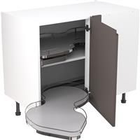 Kitchen Kit Flatpack J-Pull Kitchen Cabinet Pull Out Base Blind Corner Unit Super Gloss 1000mm Left Hand in Graphite MFC