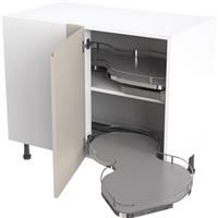 Kitchen Kit Flatpack J-Pull Kitchen Cabinet Pull Out Base Blind Corner Unit Ultra Matt 1000mm Right Hand in Light Grey MFC