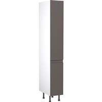 Kitchen Kit Flatpack J-Pull Kitchen Cabinet Tall Larder Unit Ultra Matt 300mm in Graphite MFC