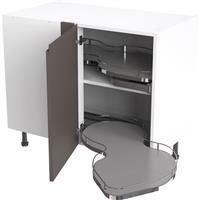 Kitchen Kit Flatpack J-Pull Kitchen Cabinet Pull Out Base Blind Corner Unit Ultra Matt 1000mm Right Hand in Graphite MFC