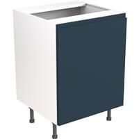 Kitchen Kit Flatpack J-Pull Kitchen Cabinet Base Sink Unit Ultra Matt 600mm in Indigo Blue MFC