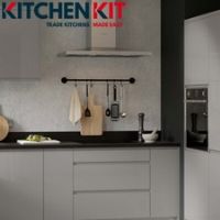 Kitchen Dust Grey Gloss JPull Door Base Unit Wall Tall Cabinet Pre-Built Drawers
