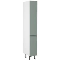 Kitchen Kit Flatpack J-Pull Kitchen Cabinet Tall Larder Unit Matt Sage 300mm in Green