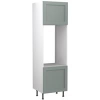 Kitchen Kit Flatpack Shaker Tall Double Oven Unit Matt Sage 600mm in Green