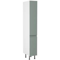 Kitchen Kit Flatpack J-Pull Kitchen Cabinet Pull Out Tall Larder Unit Matt Sage 300mm in Green