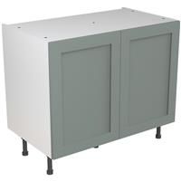 Kitchen Kit Flatpack Shaker Kitchen Cabinet Base Unit Matt Sage 1000mm in Green