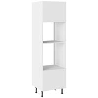 Kitchen Kit Value Slab Matt White Oven & Microwave Housing Flatpack 600mm in Snow White