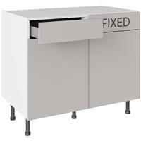 Kitchen Kit Slab Drawerline Base Cabinet Flatpack Supergloss 1000mm in Light Grey