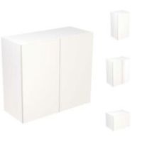 Slab Matt White Kitchen Wall Units Soft Close Multi-Size Cabinet Kitchen Kit