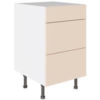 Kitchen Kit Slab 3 Drawer Base Cabinet Supermatt 500mm Flatpack in Cashmere