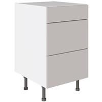 Kitchen Kit Slab 3 Drawer Base Kitchen Cabinet Supermatt 500mm in Light Grey
