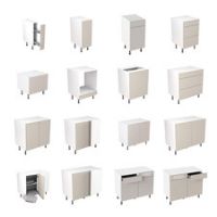 Slab Matt Light Grey Kitchen Base Units Soft Close All Sizes Flat Pack Kitchen K