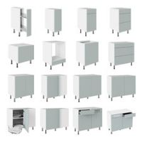 Slab Matt Aquamarine Kitchen Base Units Soft Close All Sizes Flat Pack Kitchen K