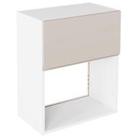 Kitchen Kit J-Pull Microwave Wall Unit Flatpack Gloss 600mm in Light Grey