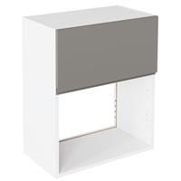 Kitchen Kit Microwave Wall Unit Flatpack J-Pull Gloss 600mm in Dust Grey
