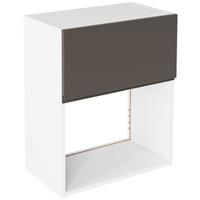 Kitchen Kit Microwave Wall Unit Flatpack J-Pull Matt 600mm in Graphite